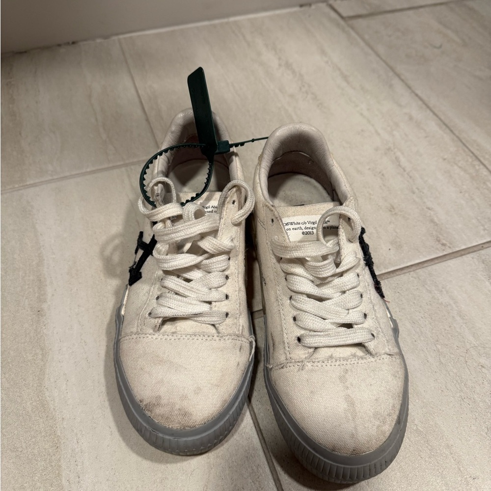 Off-White Cream and Black Sneakers